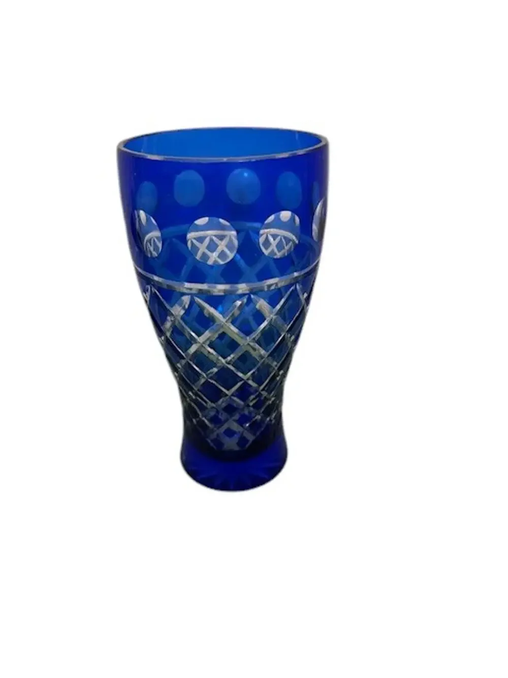 Blue Crystal Cut Glass Decorative Beautiful Vase